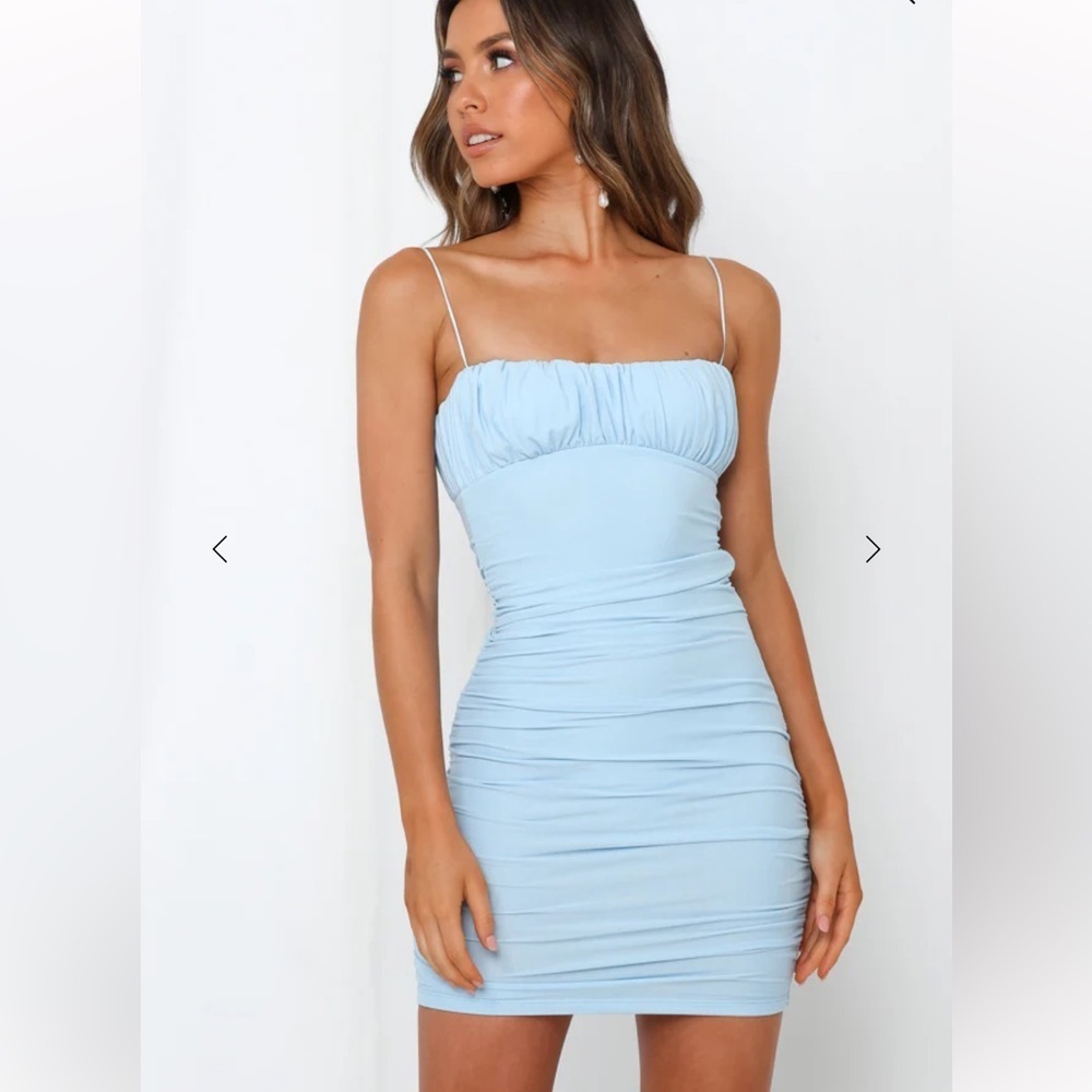 Princess Polly SHOW ME HOW YOU DANCE DRESS Sky Blue Ruched babydoll prom size 6
